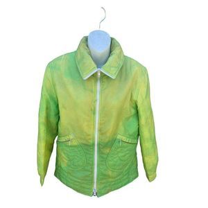 Port o sport vintage 80s  water repellent nylon jacket Neon Green yellow Japan M